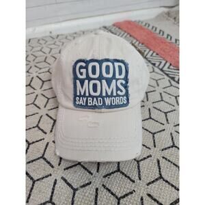GOOD MOMS SAY BAD WORDS VINTAGE STYLE BASEBALL HAT IN STONE, ONE SIZE